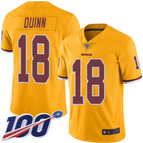 Washington Redskins Limited Gold Men Trey Quinn Jersey NFL Football #18 100th Season Rush Vapor